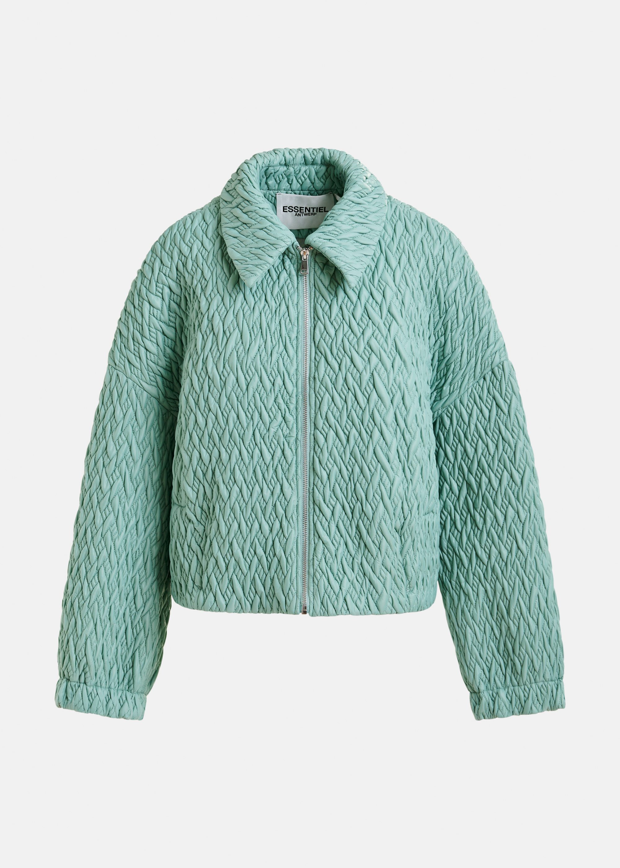 Light blue faux leather bomber jacket | Essentiel Antwerp United