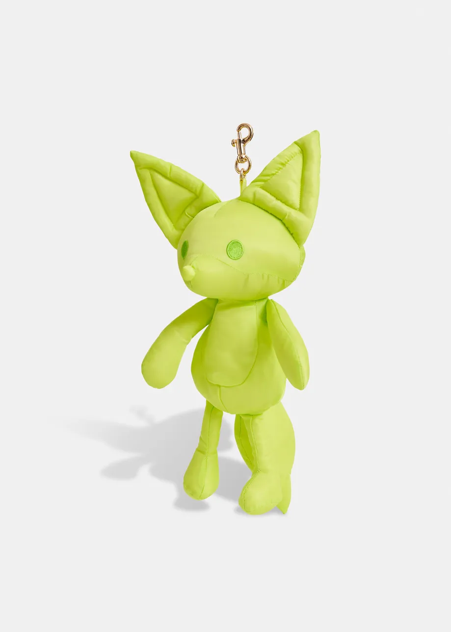 Bright yellow, gold and orange foldaway fox bag charm and shopper