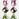 Pink, black and green gold-tone rhinestone earrings