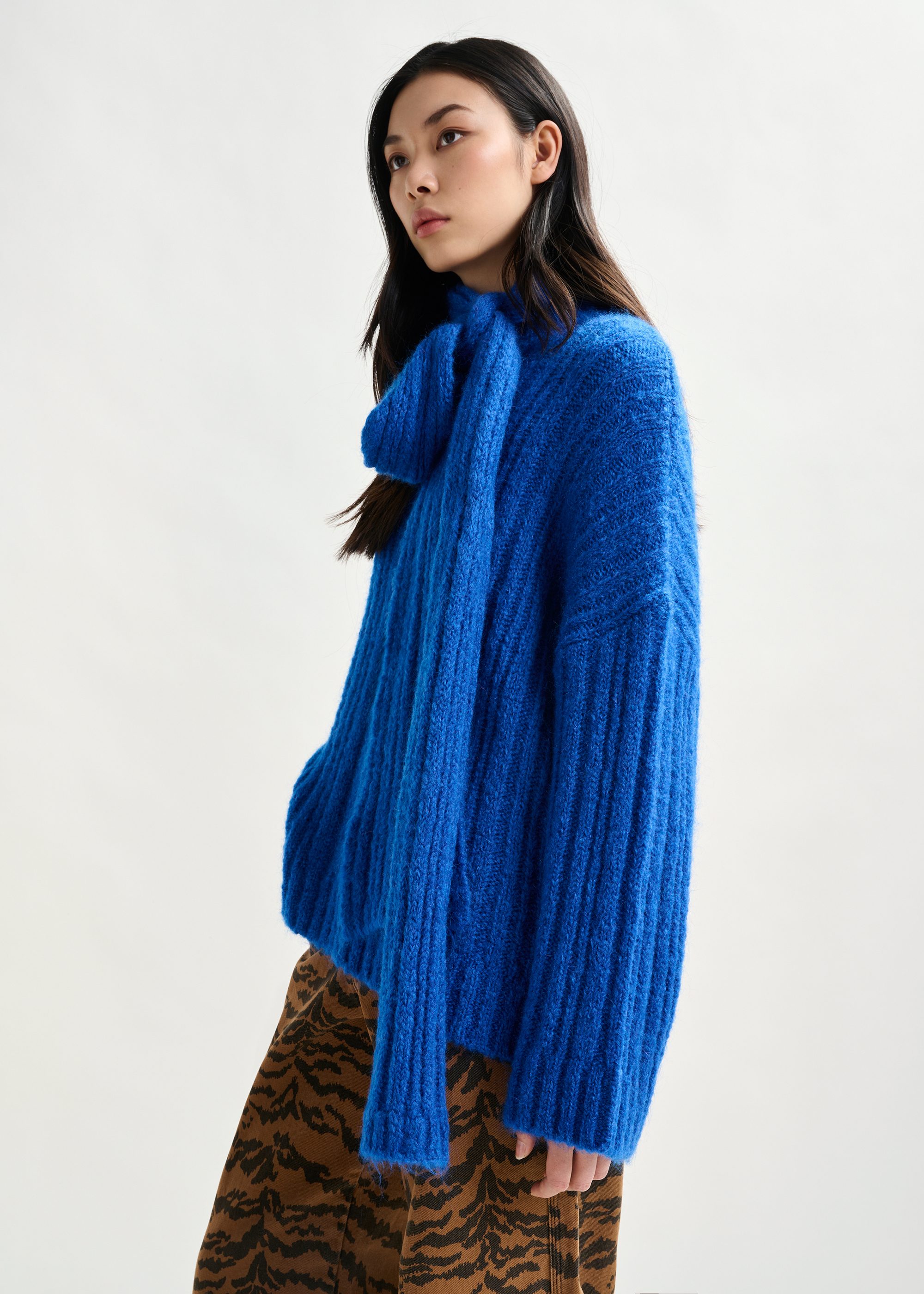 Andequal glitter lib knit BLUE ブルー glitter lib knit – andequal
