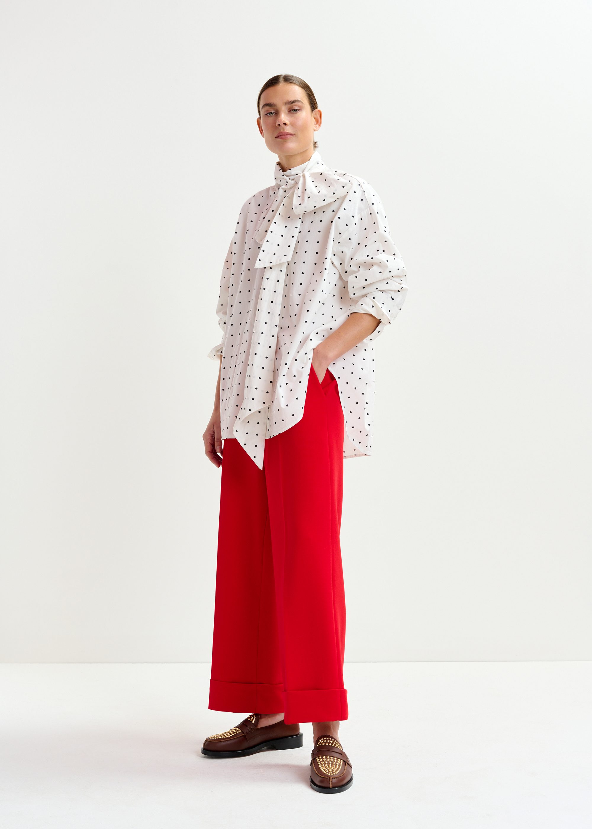 pois ポワ　blouse tee white ブラウスT ピンク pois ポワ blouse tee white ブラウスT ピンク