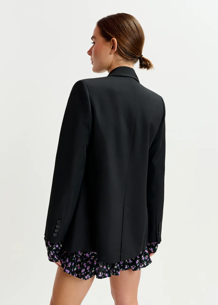 Black double-breasted blazer