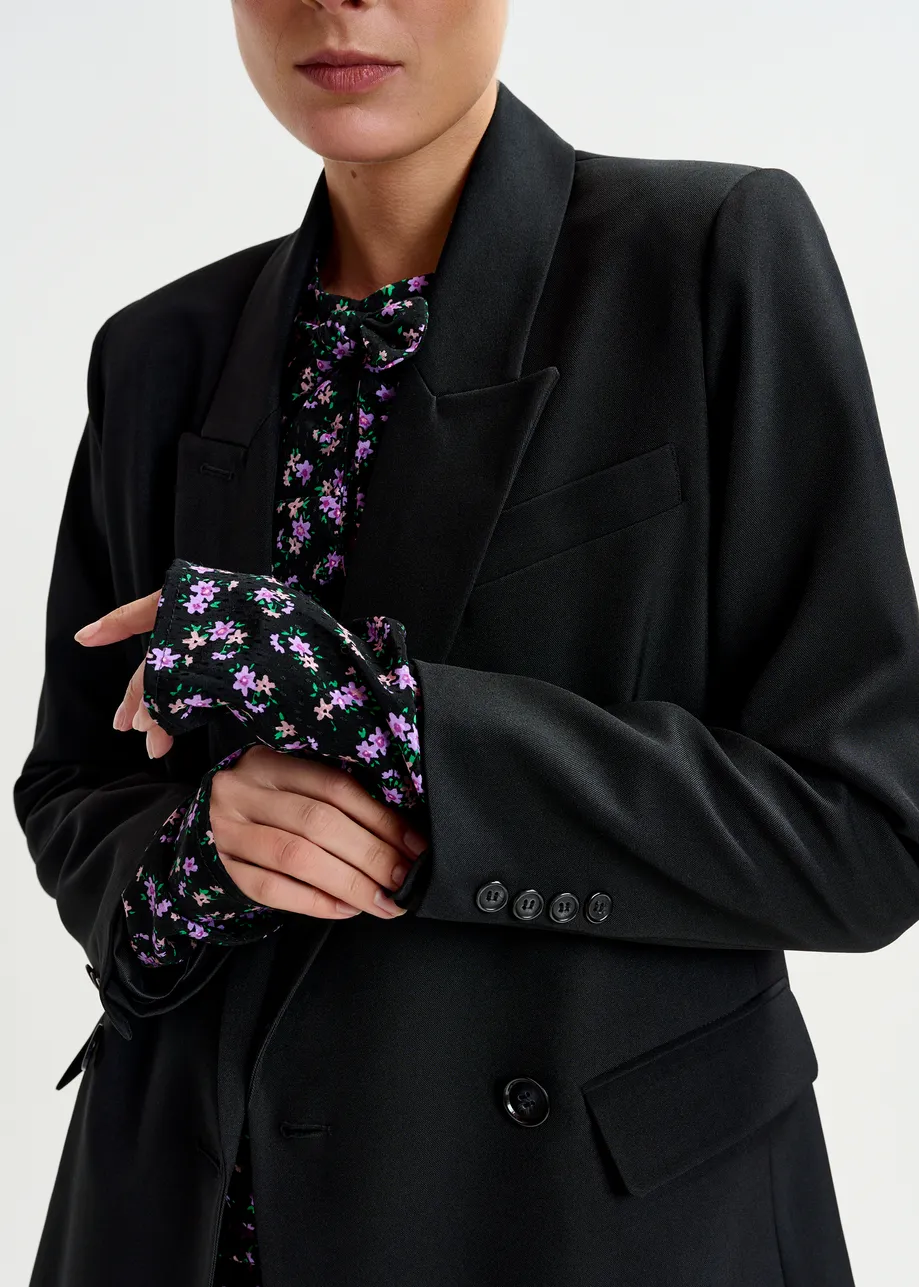 Black double-breasted blazer