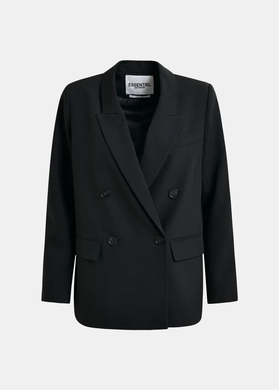 Black double-breasted blazer