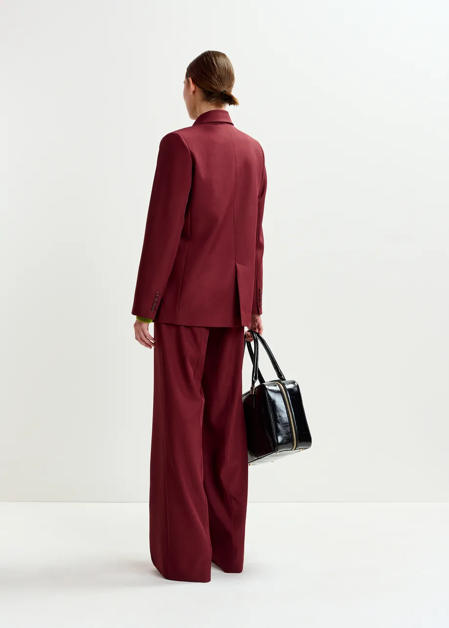 Burgundy double-breasted blazer