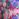 Purple and multicolor top with puffed sleeves