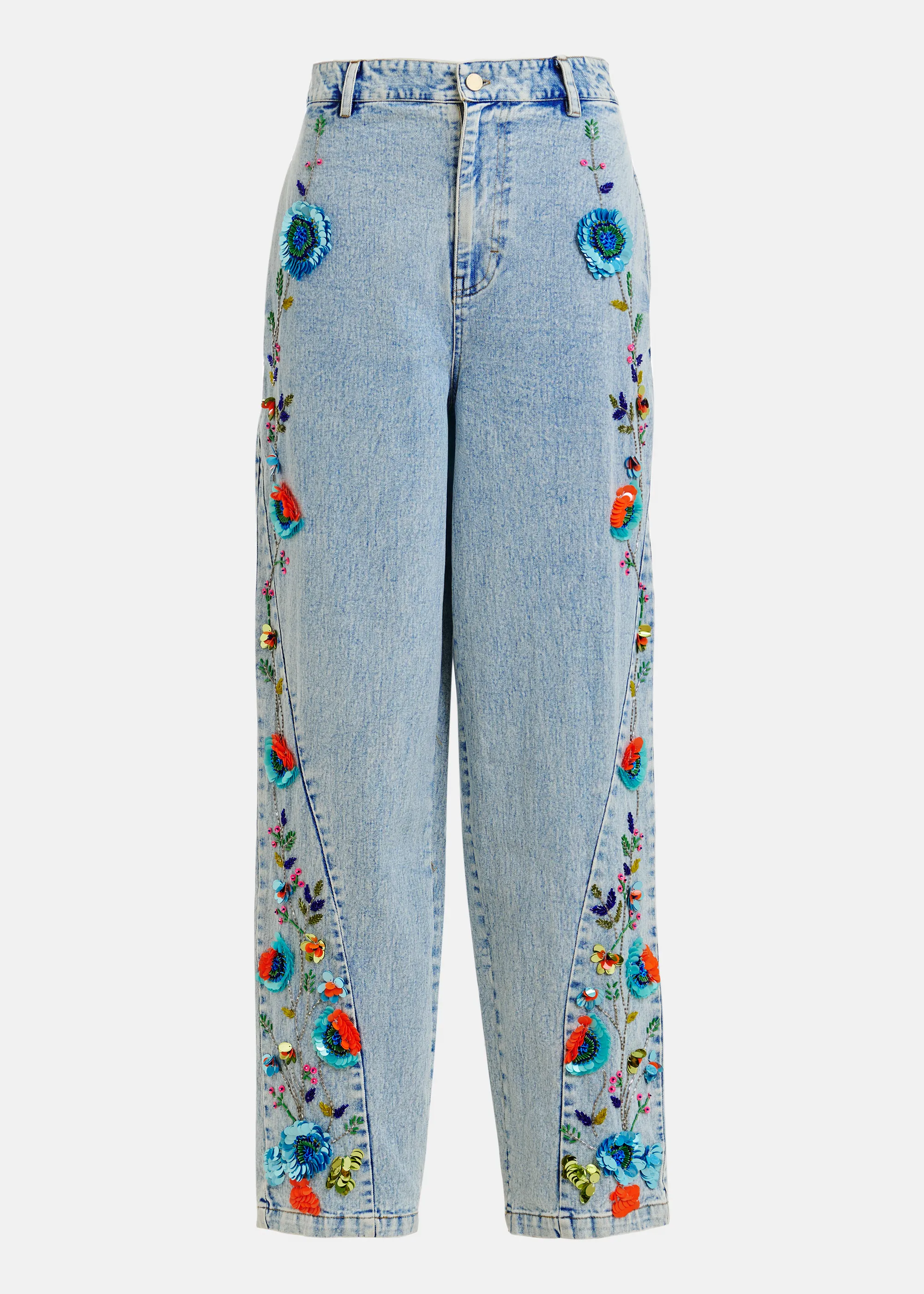 Blue Envers Satin Pants in Melodia Print main image 0