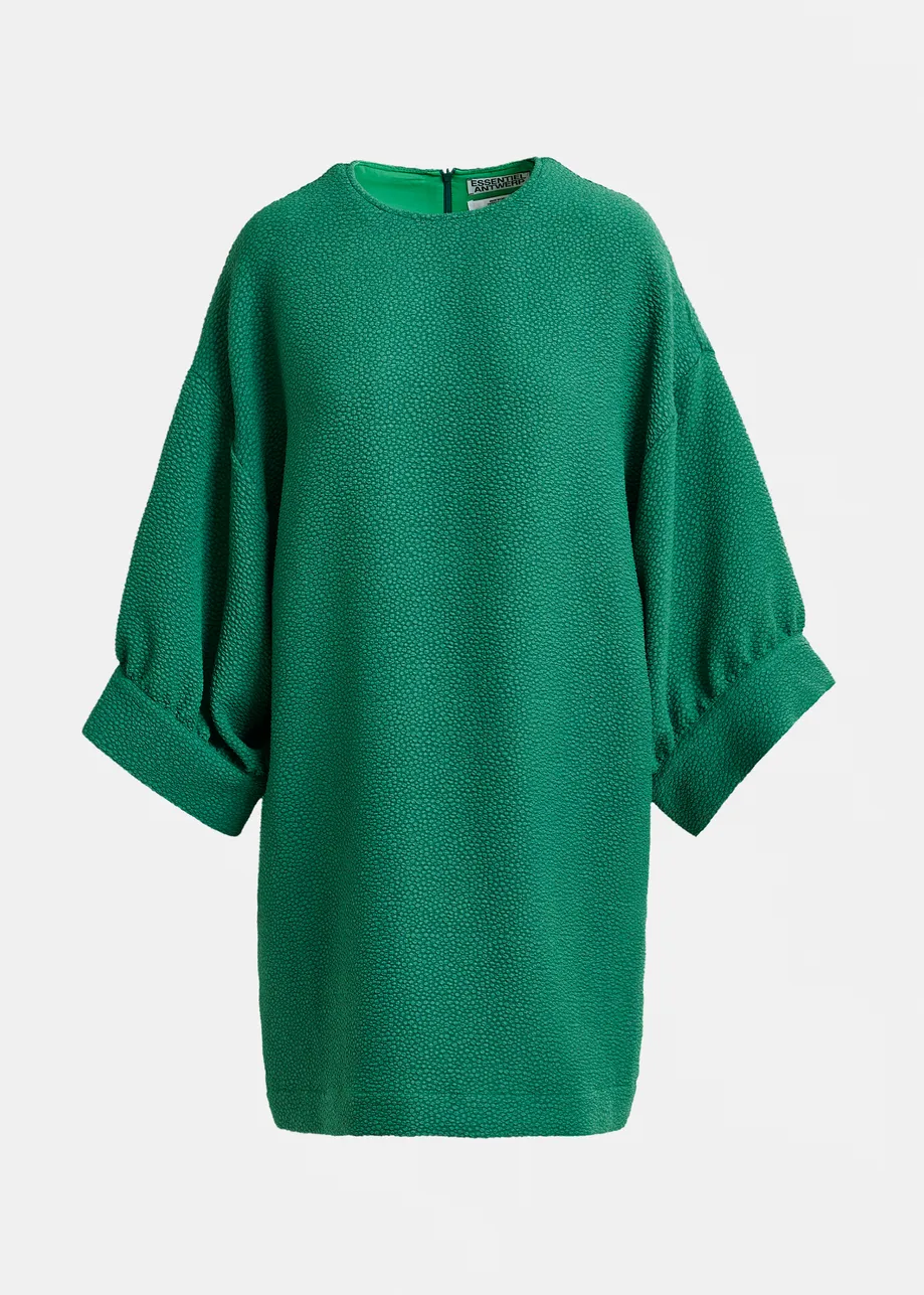 Green mini dress with wide sleeves