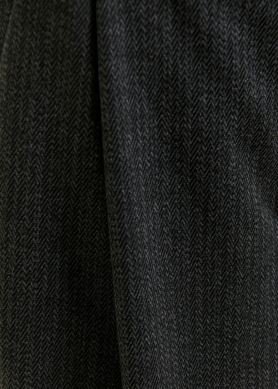 Grey wide-leg pants with inverted pleat detail