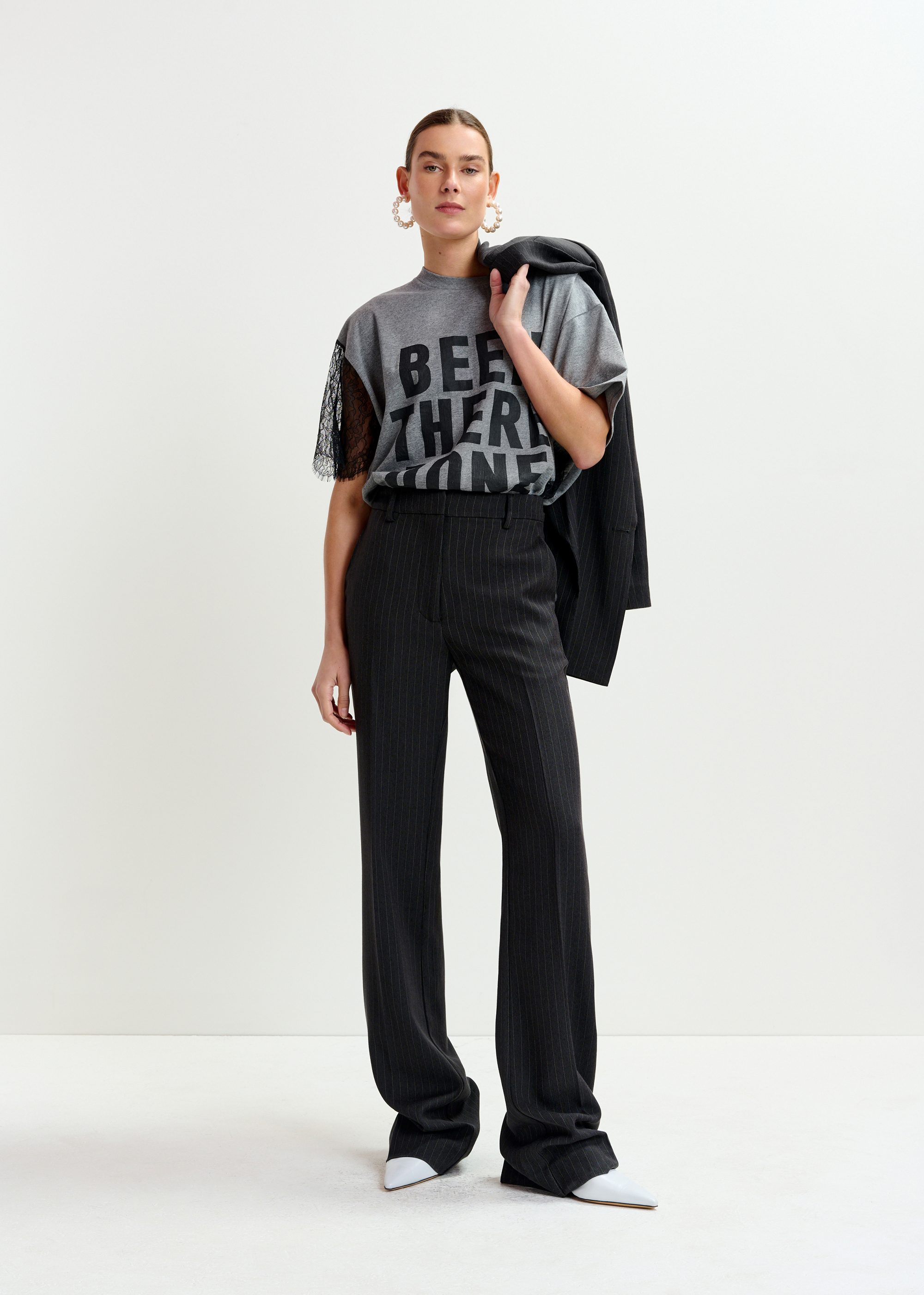 【グランジ】The light Frill west stripe pants Grand Pasha - Men's Silk Pajama Pants