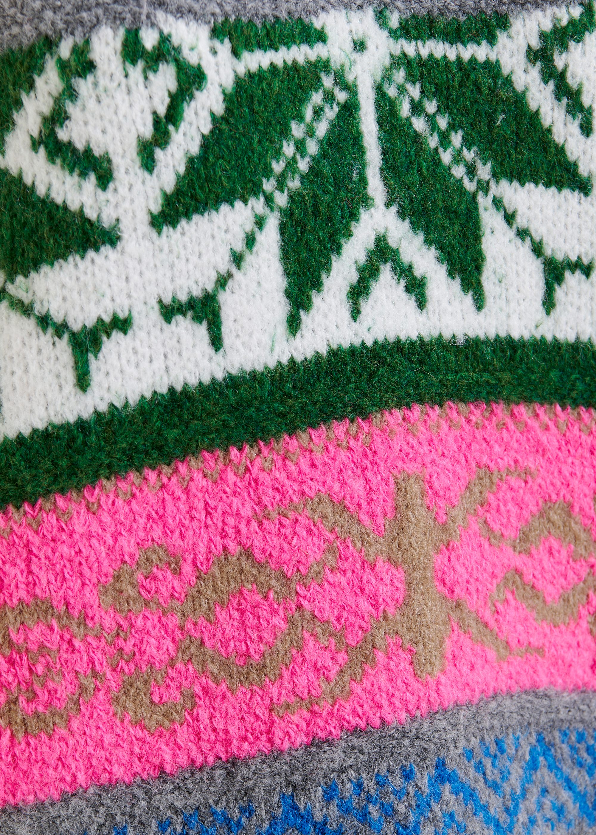 Burgundy and multicolor mélange knit jacquard sweater | Essentiel