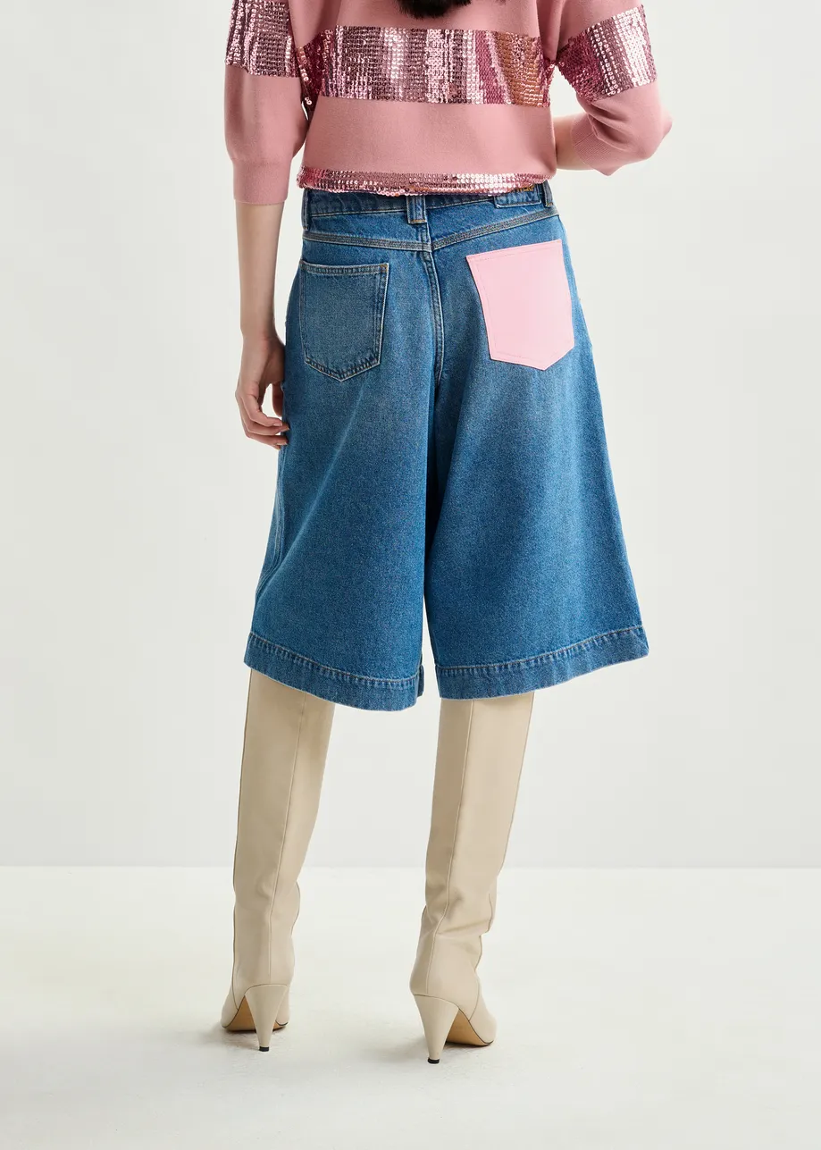Bermuda pants with rolled hem