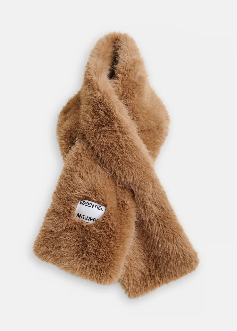 Brown faux fur scarf