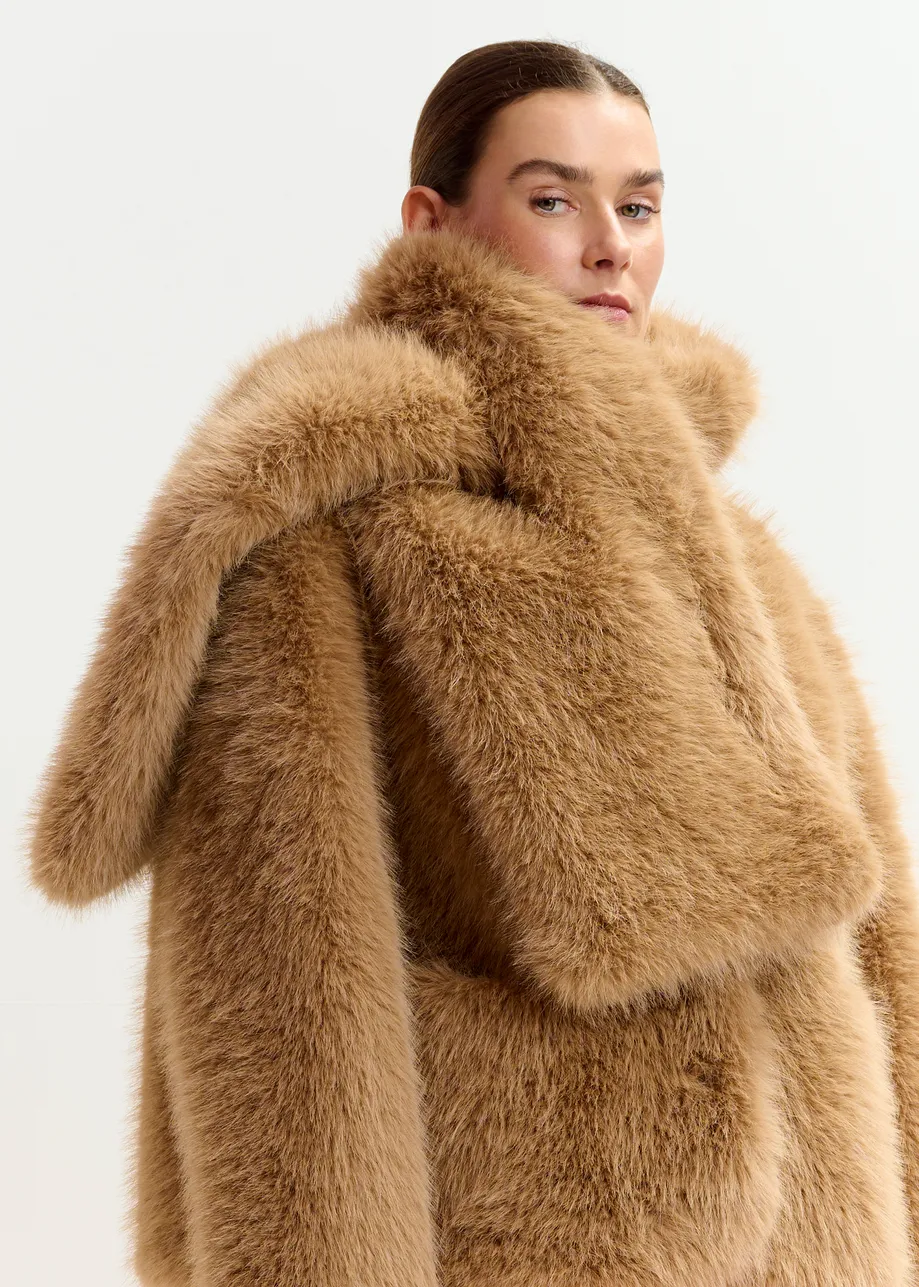 Brown faux fur scarf