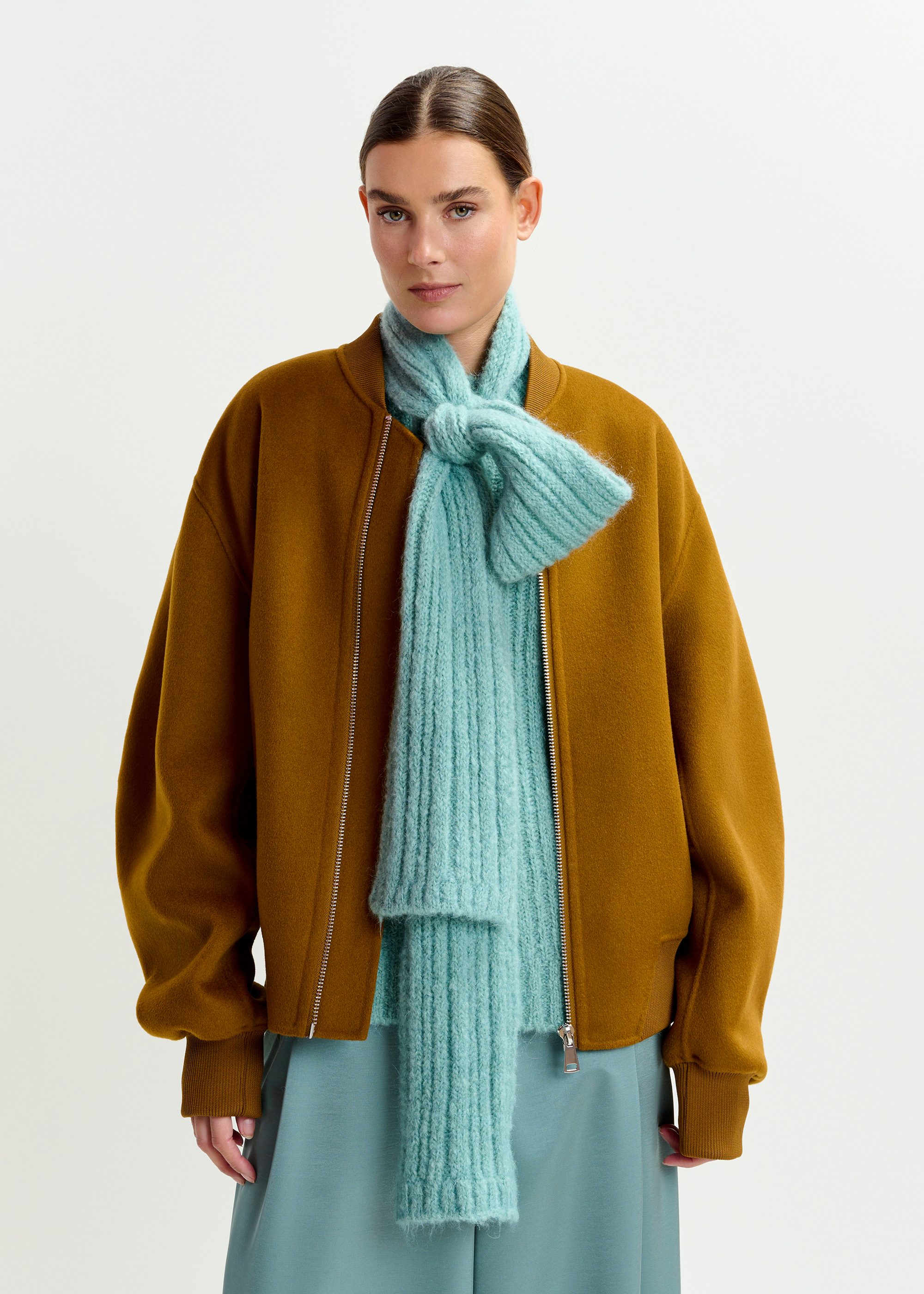 Brown oversized wool bomber jacket | Essentiel Antwerp United States