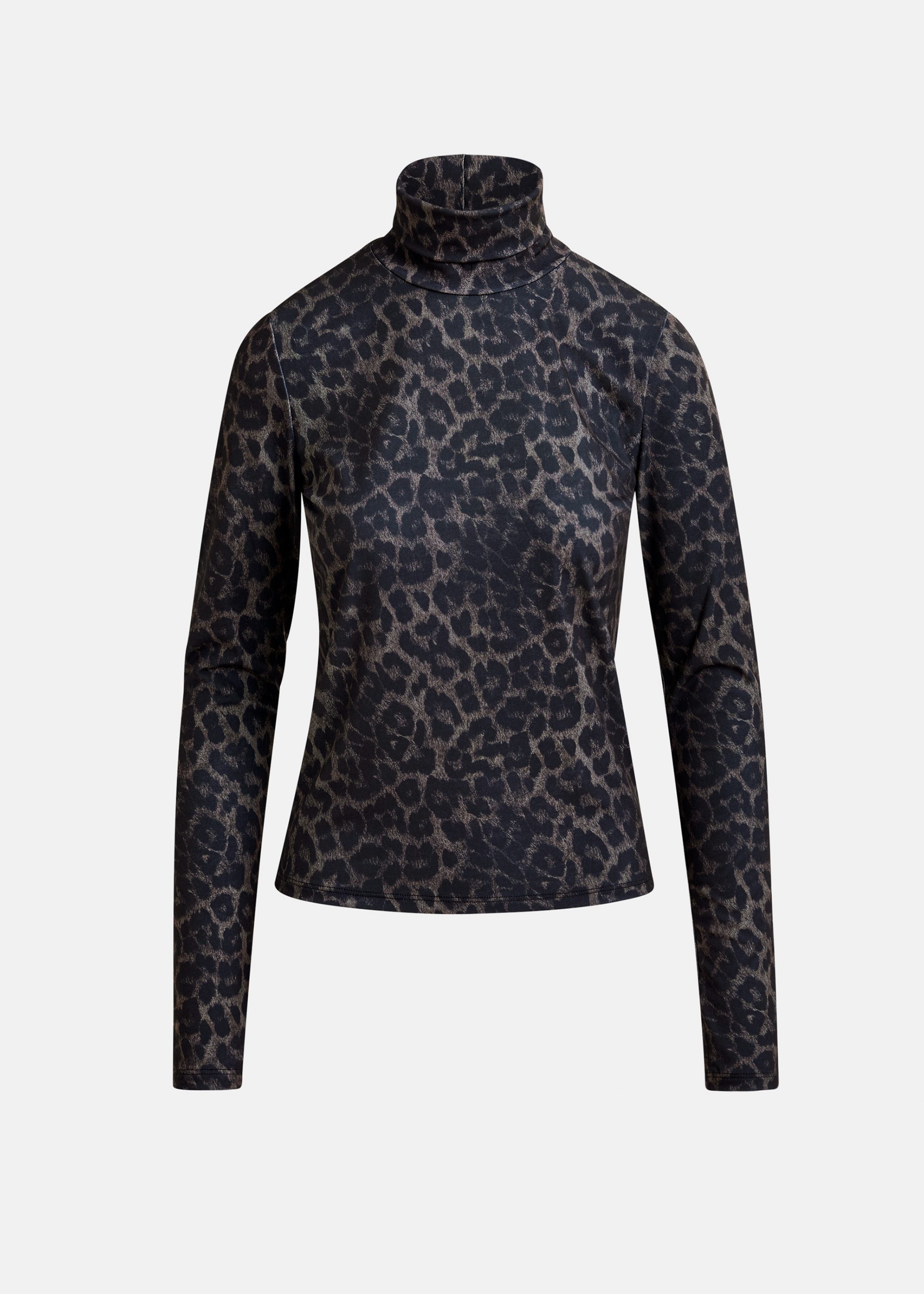 Silver stretch-jersey turtleneck top | Essentiel Antwerp Spain