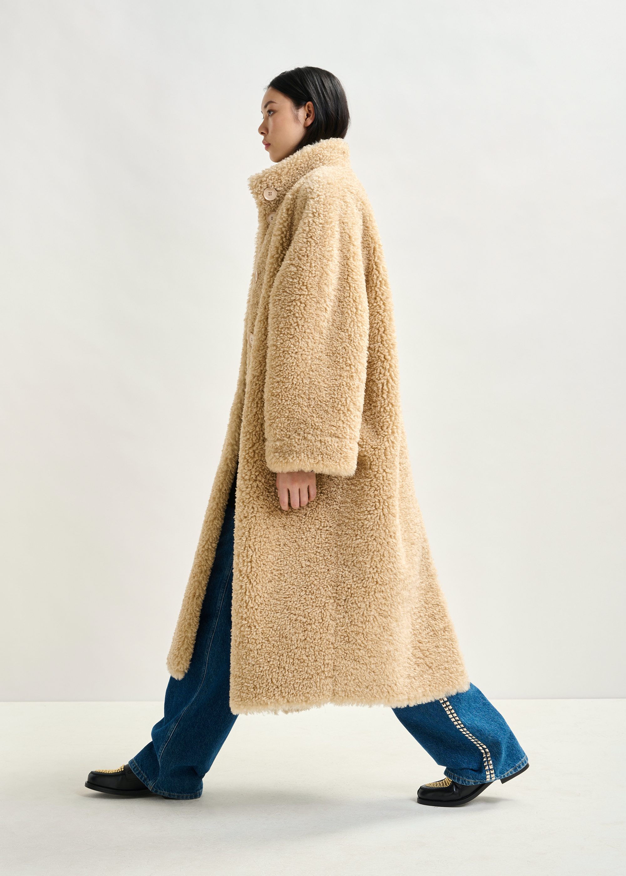 ★関税込★INSTANTFUNK★Single-breasted faux-shearling coat★ INSTANTFUNK(インスタントファンク) アウター(レディース