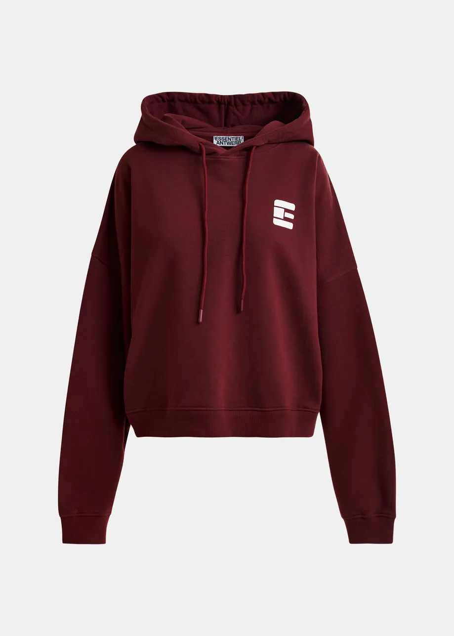 Bordeaux oversized hoodie met 'fearless'-print