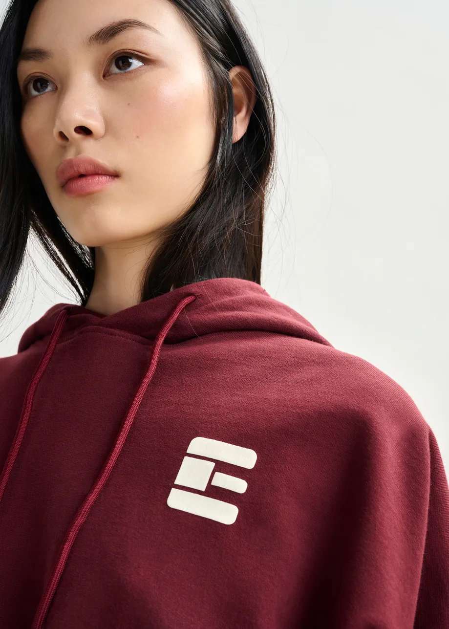 Bordeaux oversized hoodie met 'fearless'-print