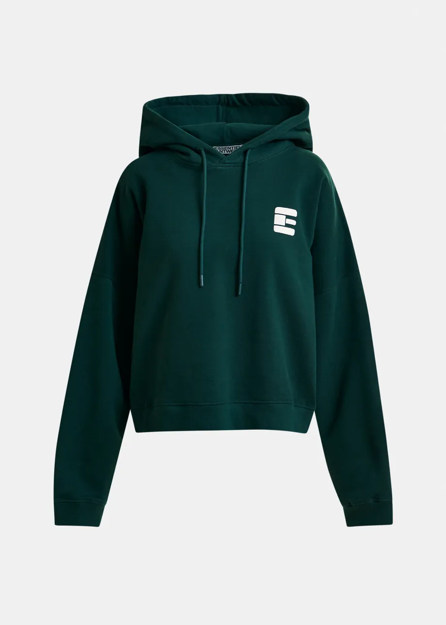 Kaki en witte oversized hoodie met 'fearless'-print