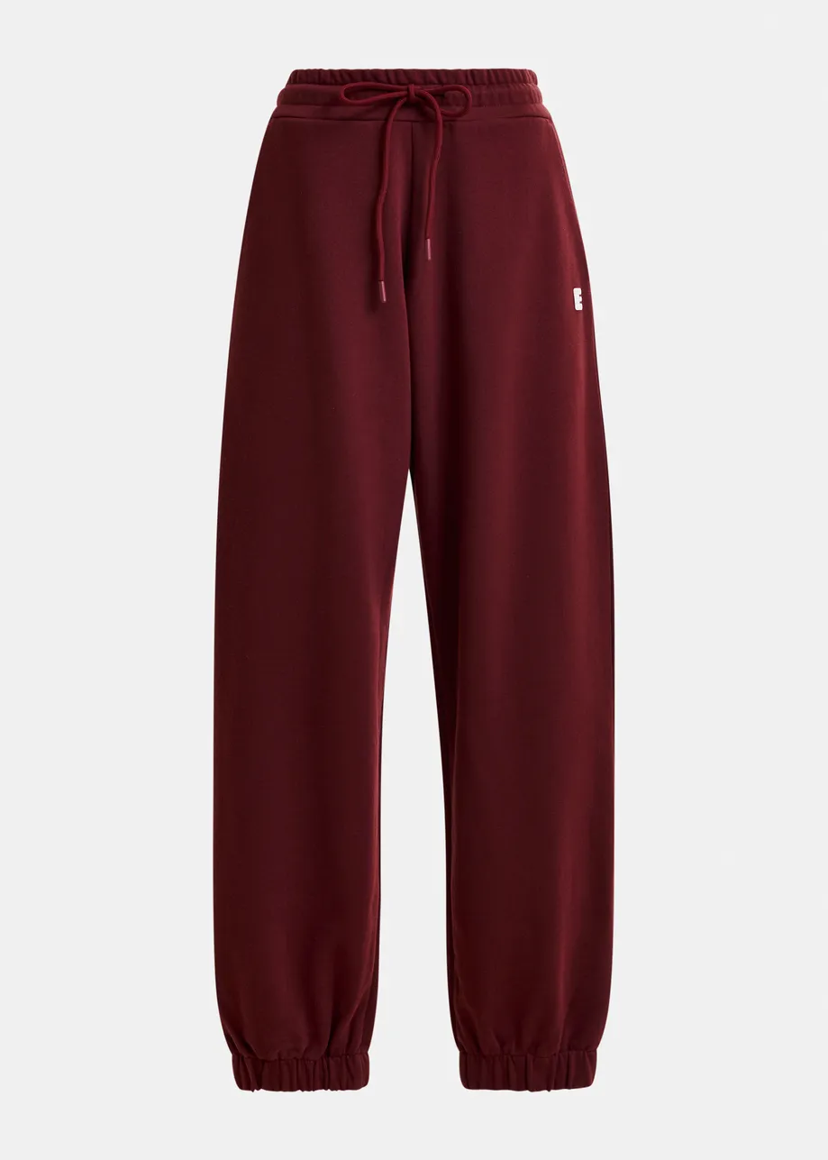 Pantalon de jogging en coton bordeaux avec E