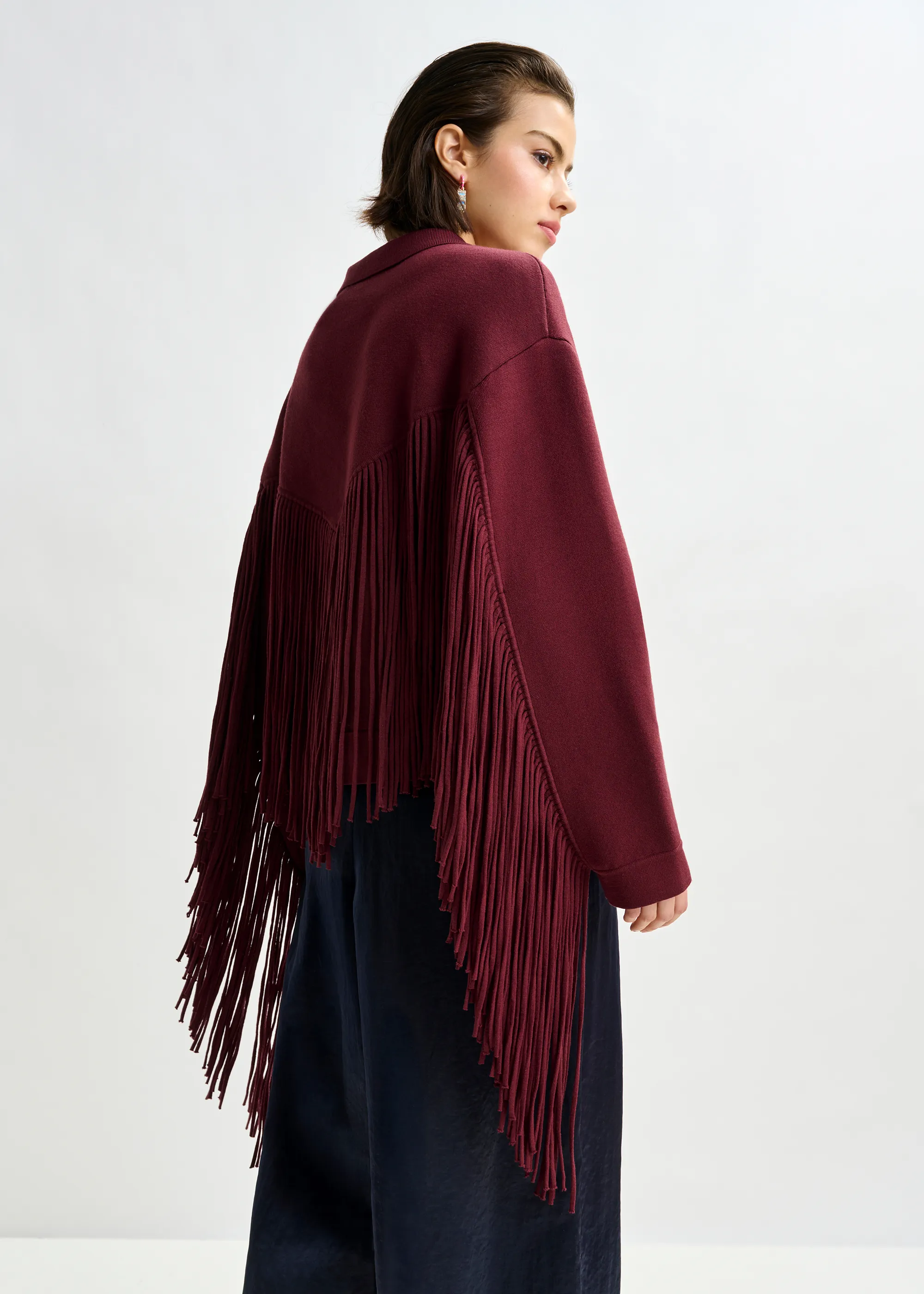 Redbridge Moderne unisex gebreide jas met capuchon, casual open cardigan voor dagelijks gebruik en vrije tijd, zwart, XXL