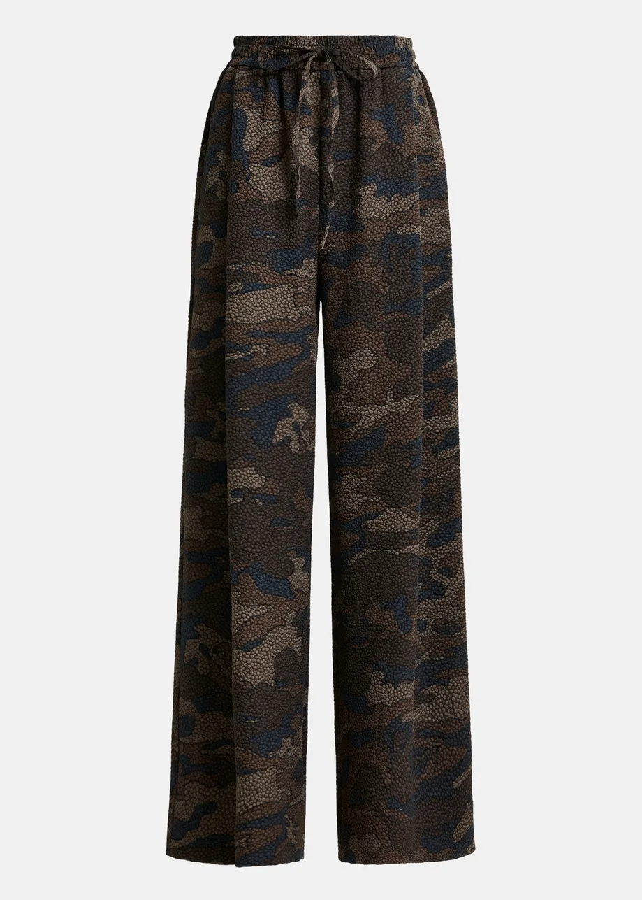 Brown, khaki and black wide-leg pants