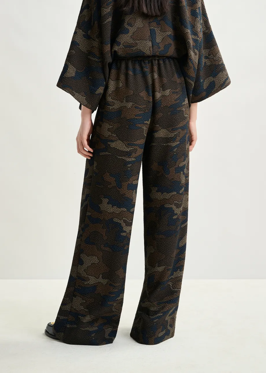 Brown, khaki and black wide-leg pants