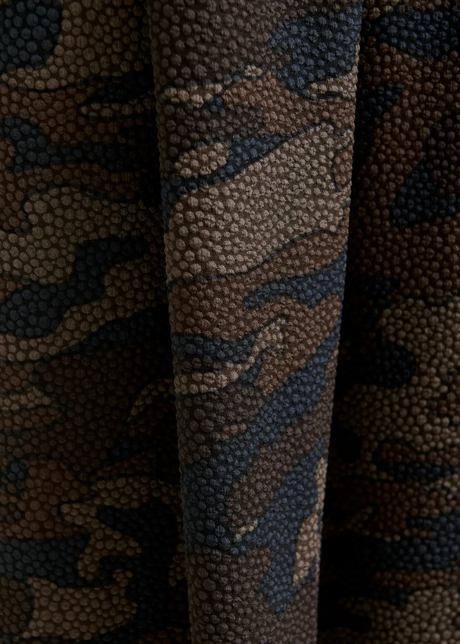 Brown, khaki and black wide-leg pants