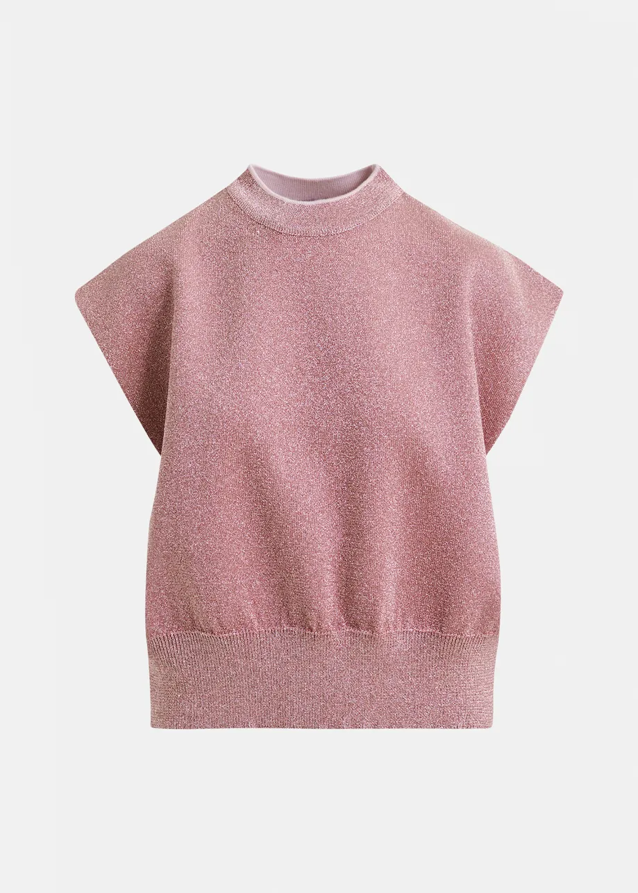 Vintage pink lurex knitted top 