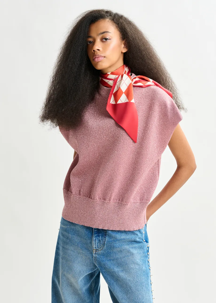 Vintage pink lurex knitted top 