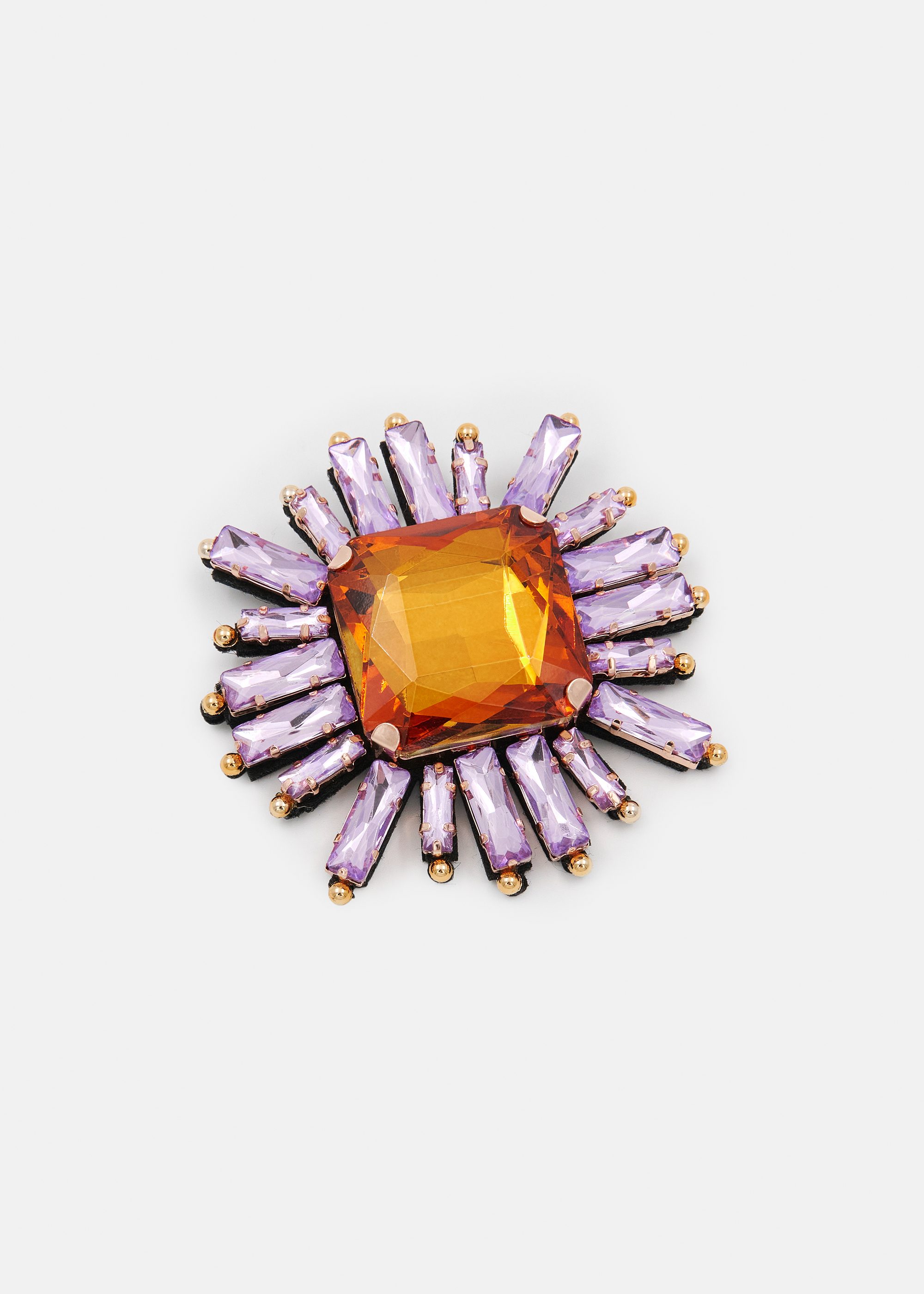 Red, purple and lilac rhinestone beetle brooch | Essentiel