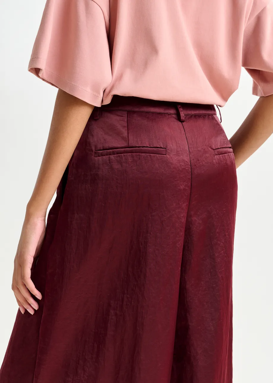 Burgundy wide-leg pants