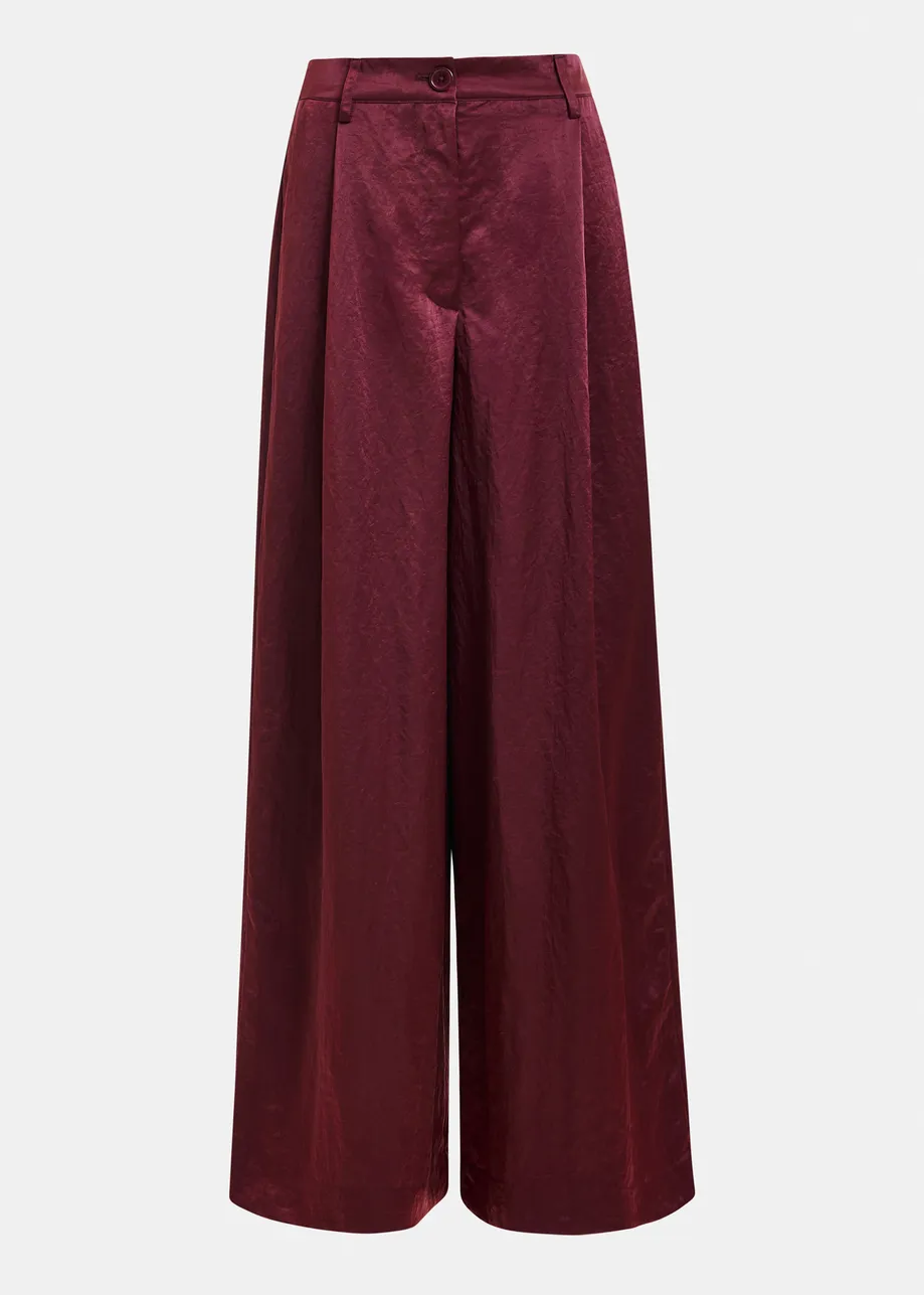 Burgundy wide-leg pants