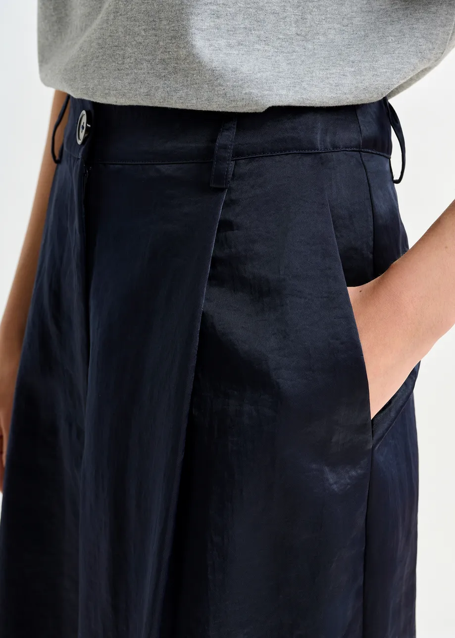 Marineblauwe wijde broek