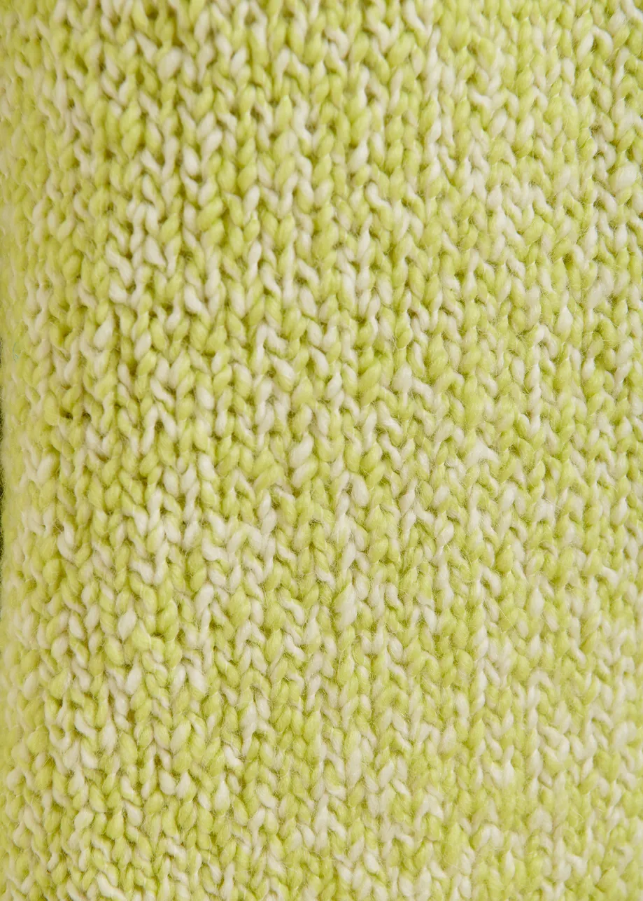 Green and light green melange wool-blend sweater