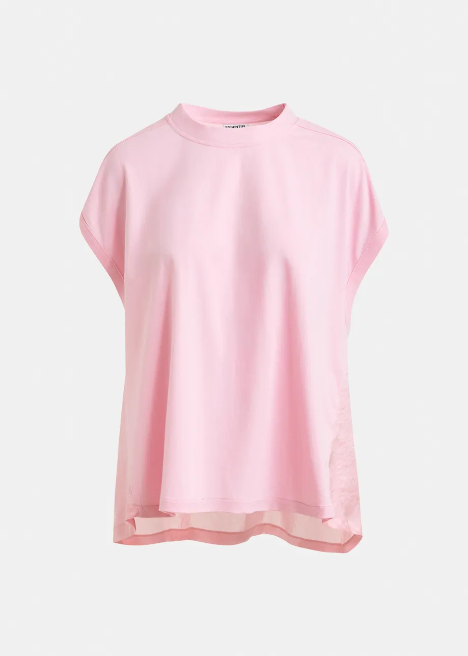 Light pink cap-sleeve organic cotton T-shirt