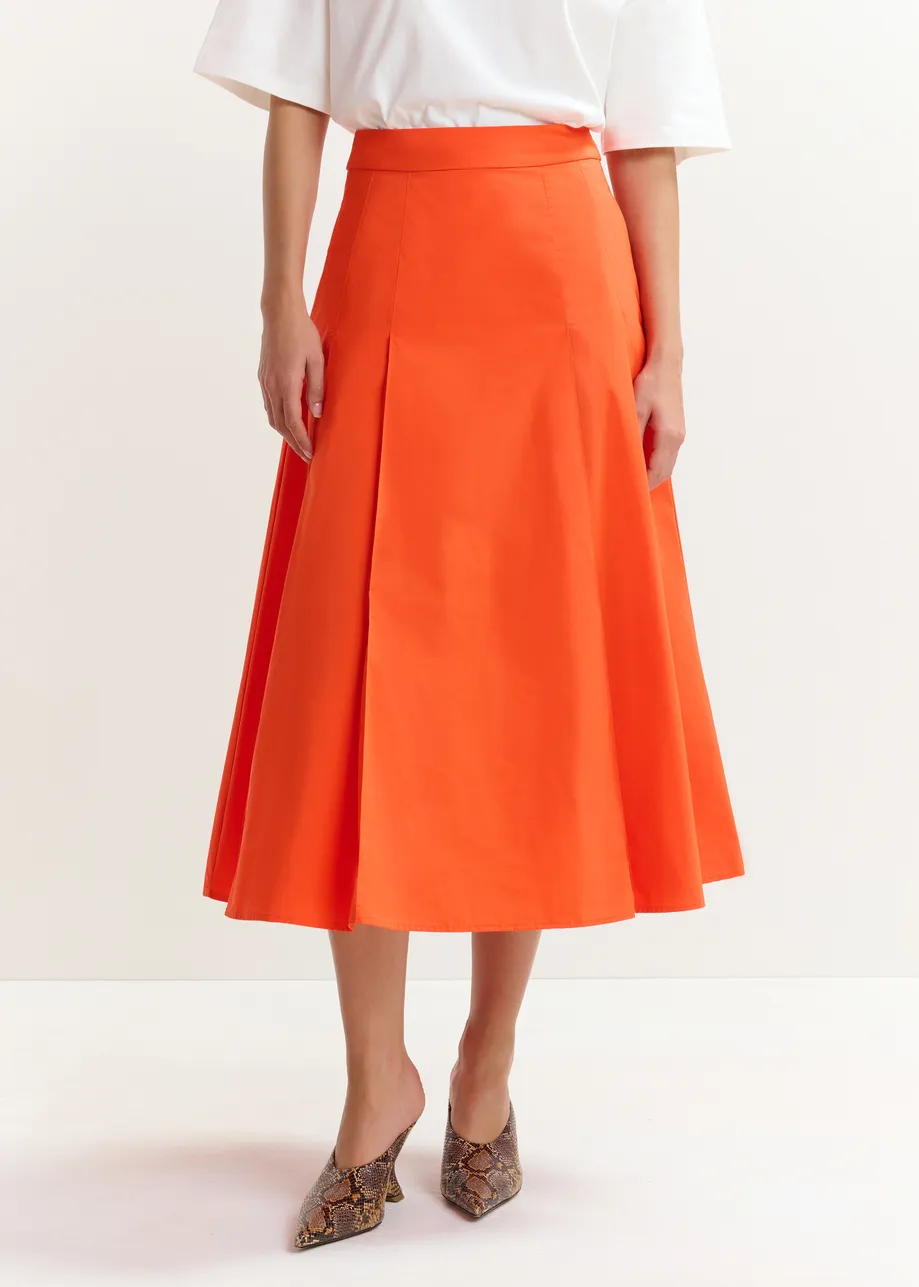 Orange a-line midi skirt
