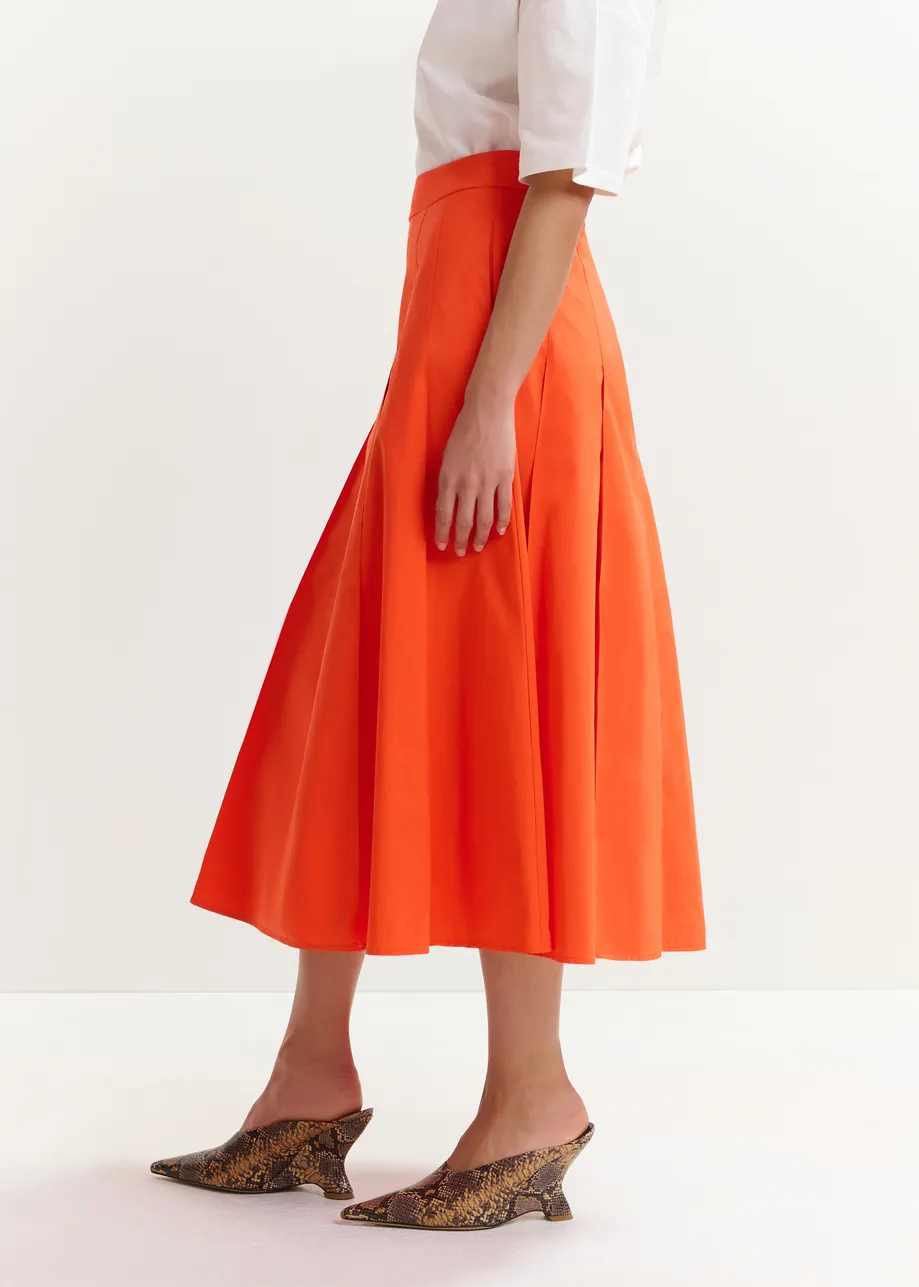 Orange a-line midi skirt