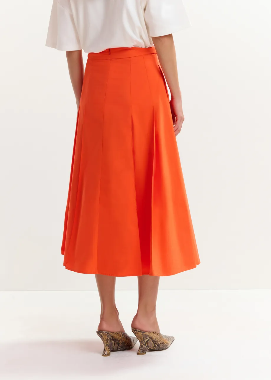 Orange a-line midi skirt