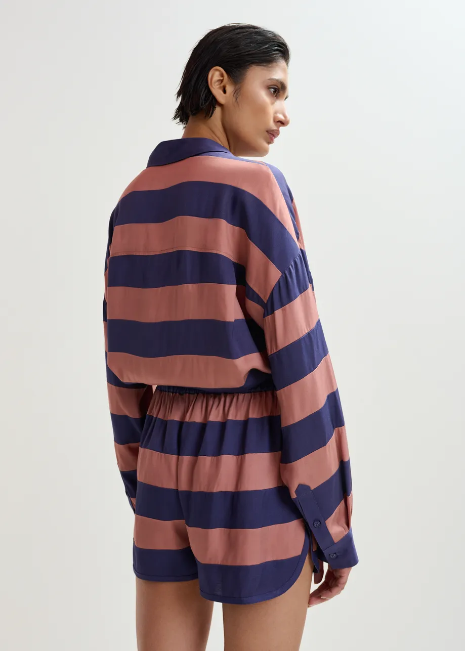 Vintage pink and purple oversized striped shirt