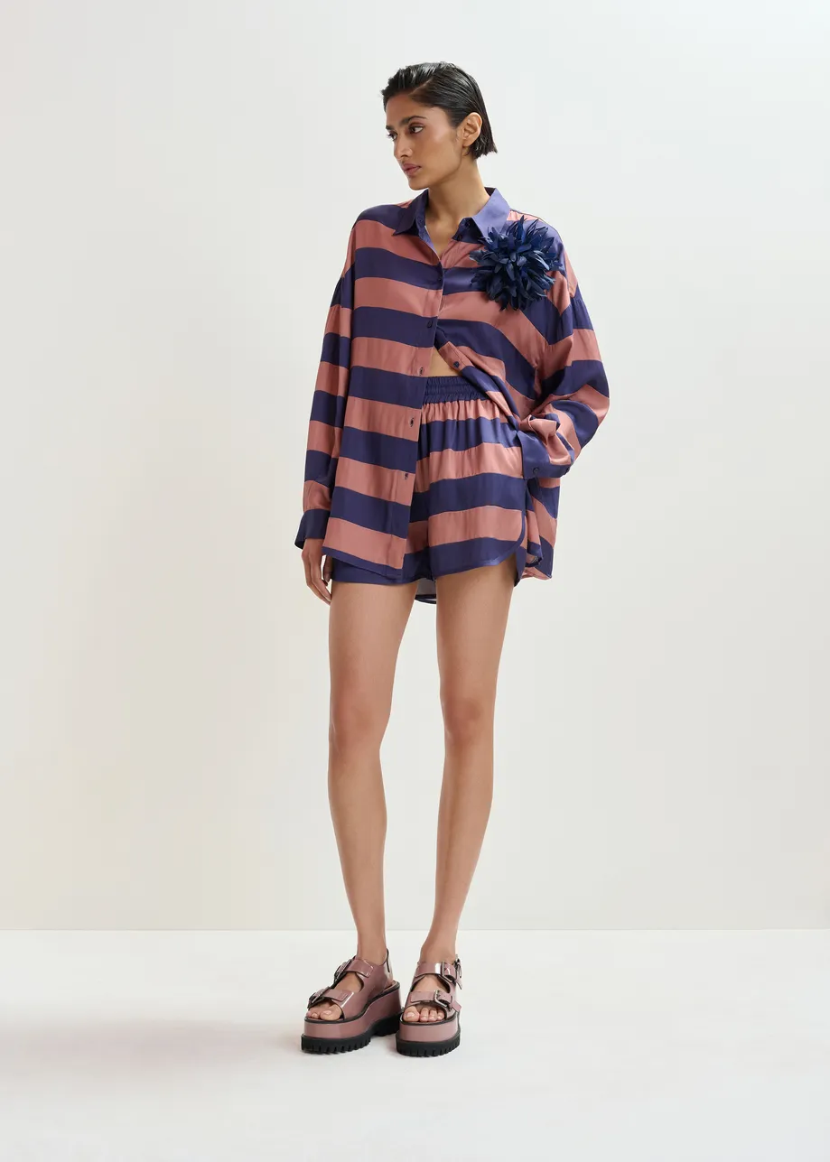 Vintage pink and purple oversized striped shirt