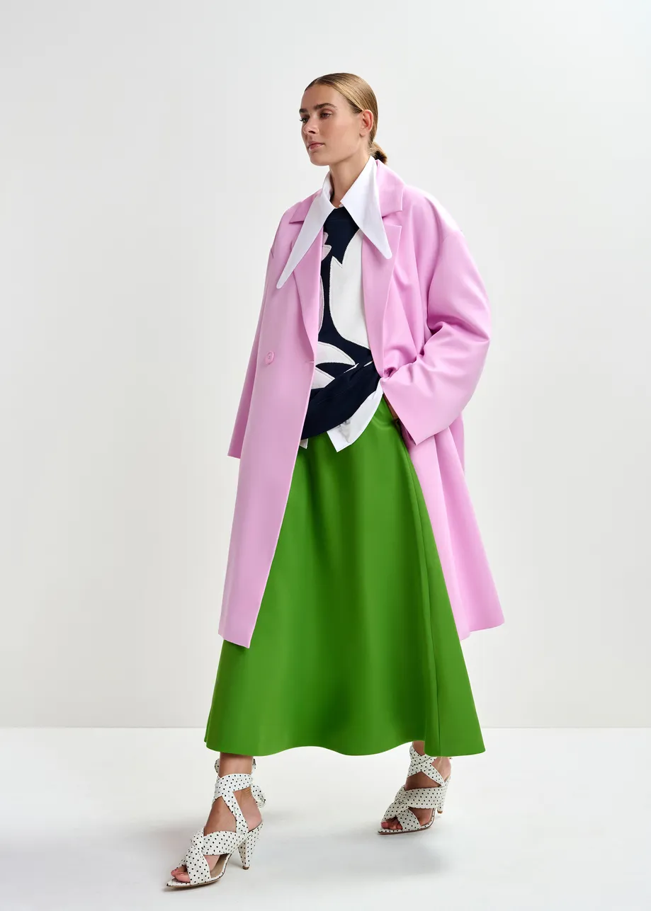 Marineblauwe katoenen sweater met opgestikte vlammen