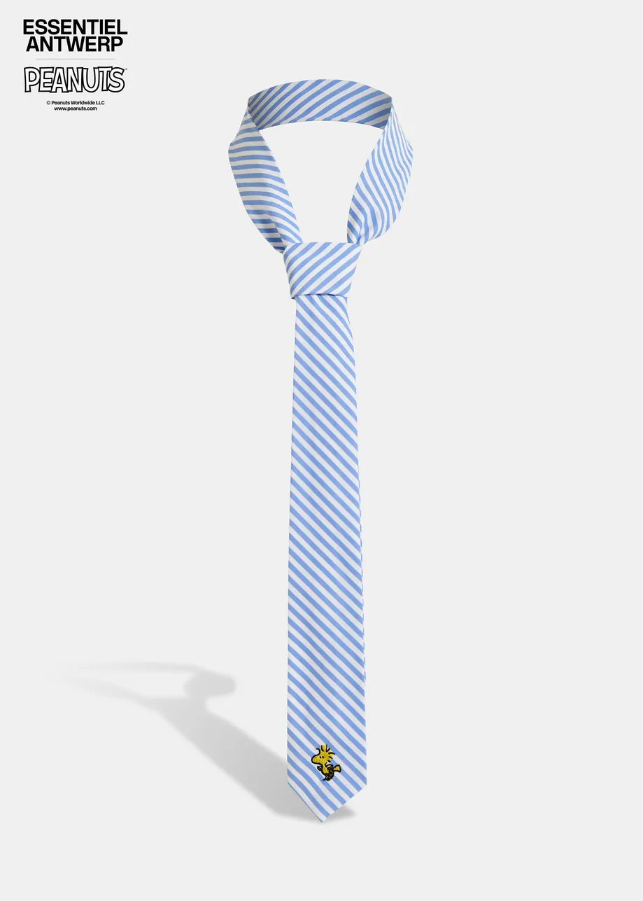 Light blue and white cotton Peanuts™ striped tie