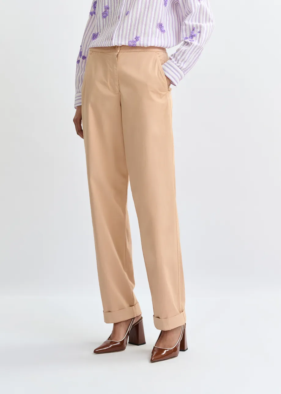 Light pink organic cotton-blend  pants