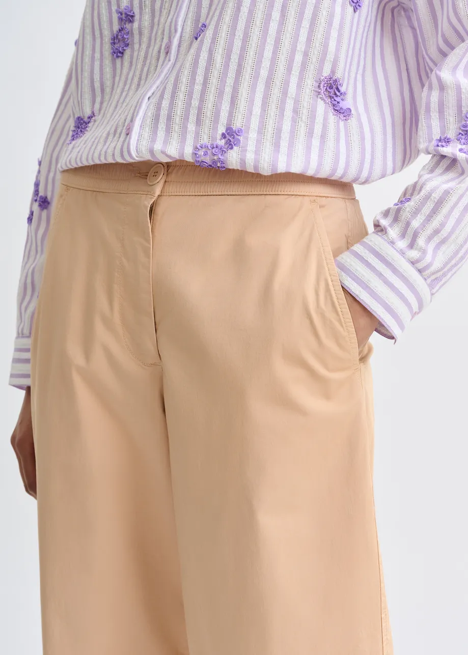 Light pink organic cotton-blend  pants