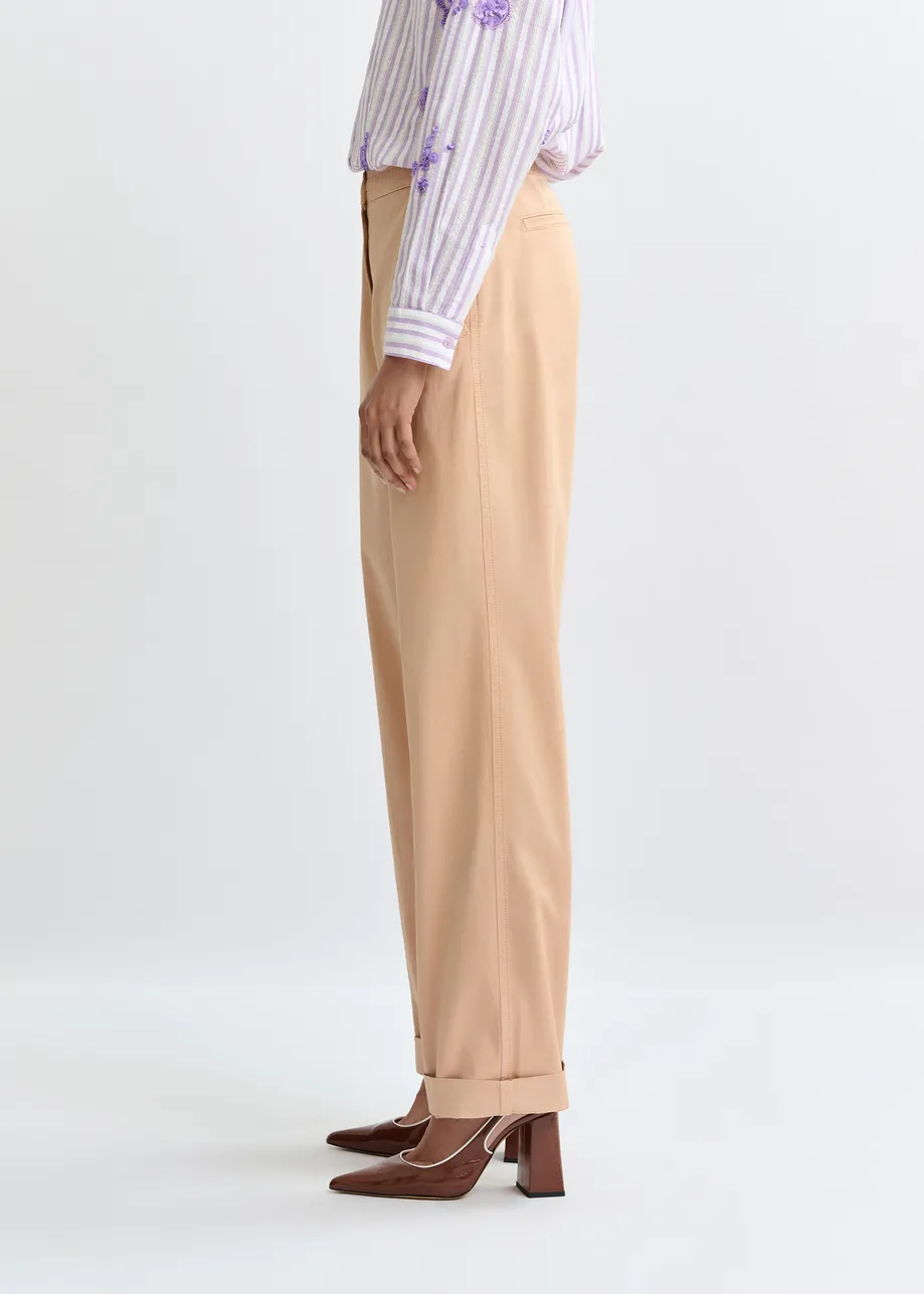 Light pink organic cotton-blend  pants