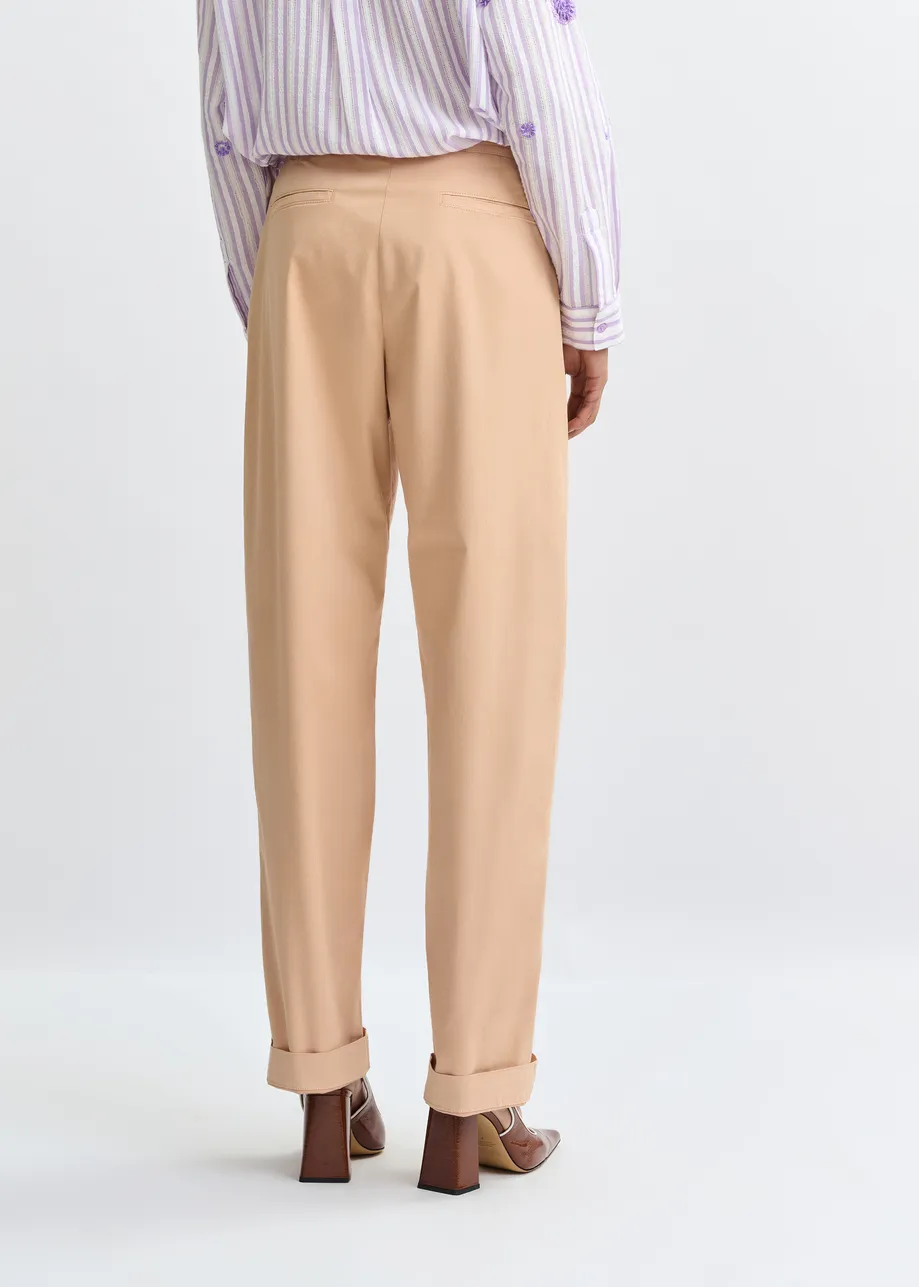 Light pink organic cotton-blend  pants