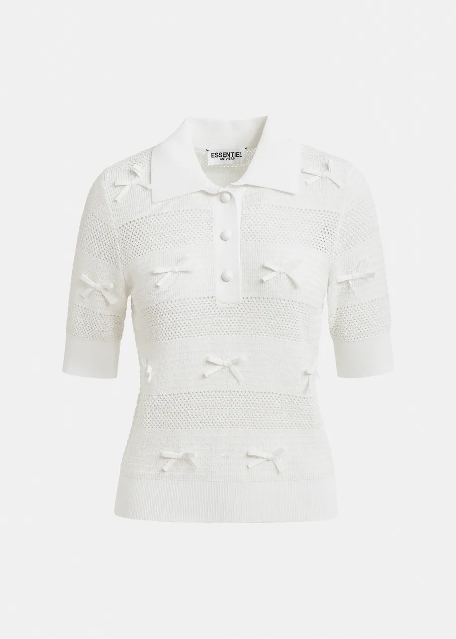 Off-white bow-embellished knit polo