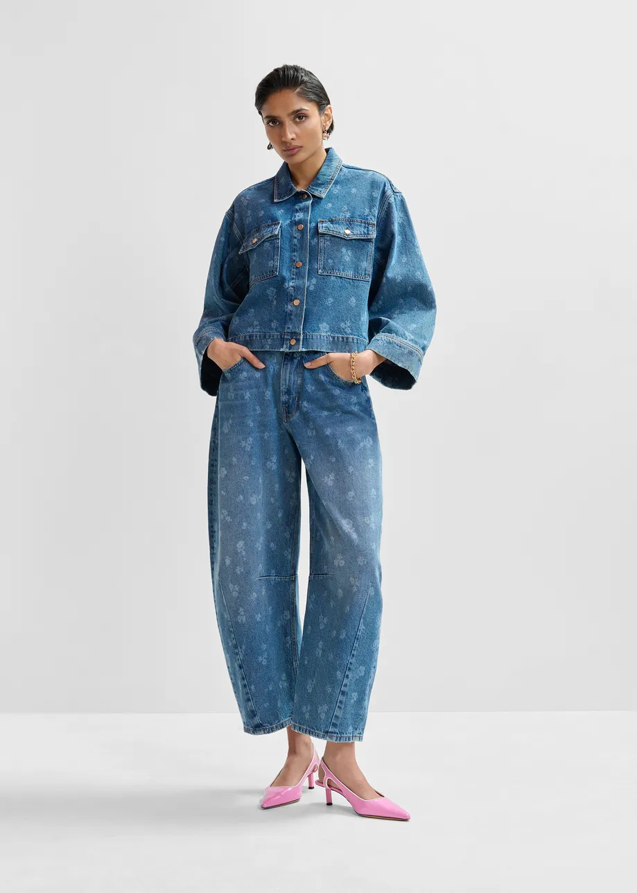 Kort blauw jeansvest